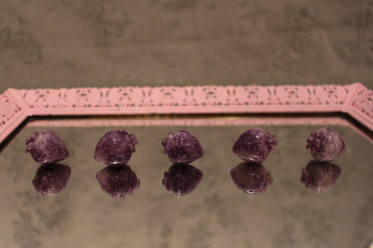 Lepidolite Berry Crystal Carving