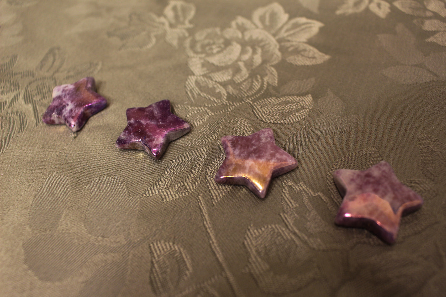 Aura Lepidolite Star Crystal Carving