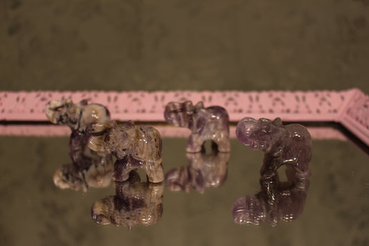 Amethyst Elephant Crystal Carving