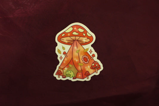 Mushroom Frog Tent Sticker