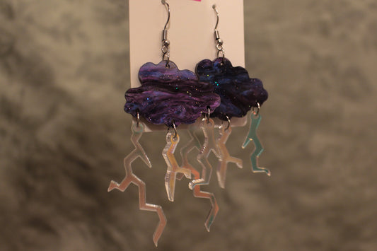 Cloud Lightning Dangle Earrings