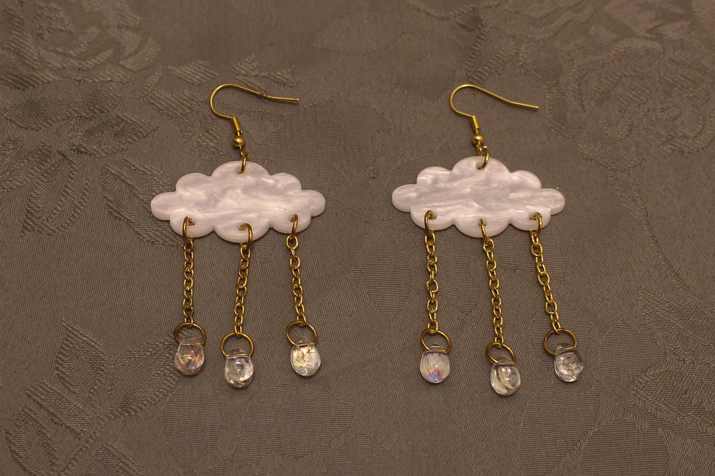 Iridescent Cloud Dangle Earrings