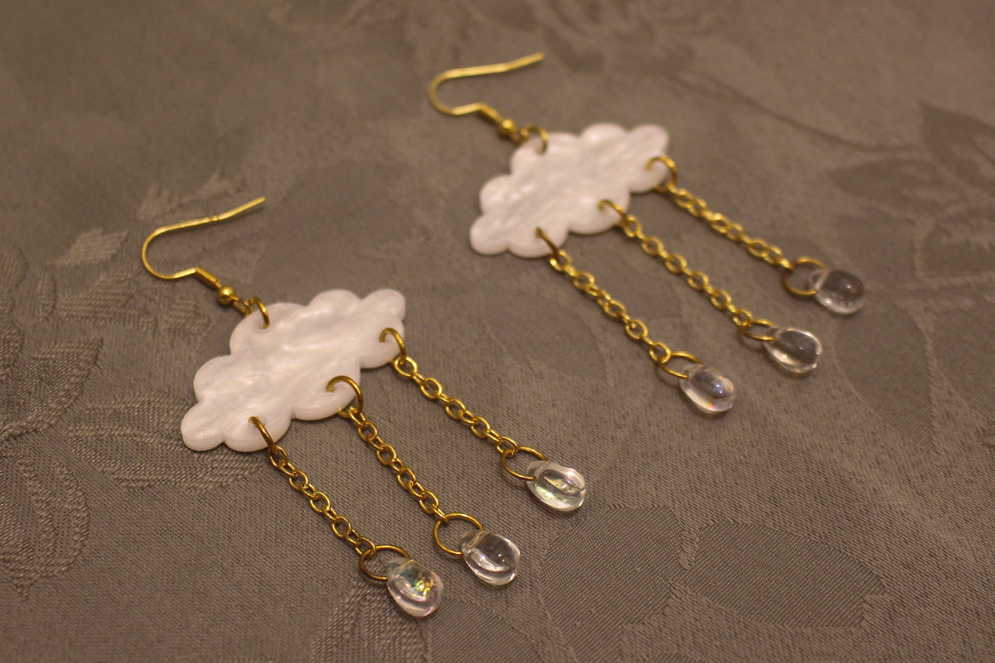 Iridescent Cloud Dangle Earrings