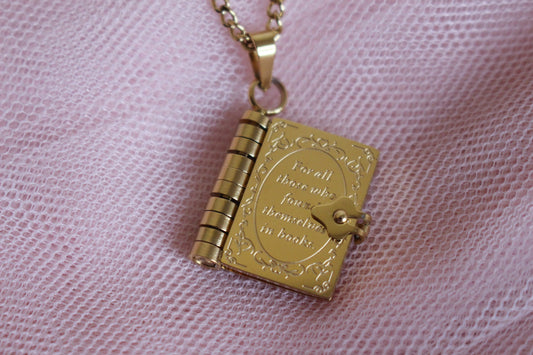 Open Book Pendant Necklace