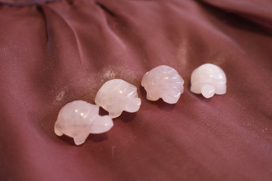 Rose Quartz Turtle Crystal Carving